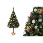 Vianočný stromček 3D na pníku z umelej diamantovej borovice 160 cm Snehové trblietky
